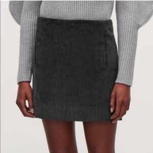 COS Grey Corduroy Mini Skirt.